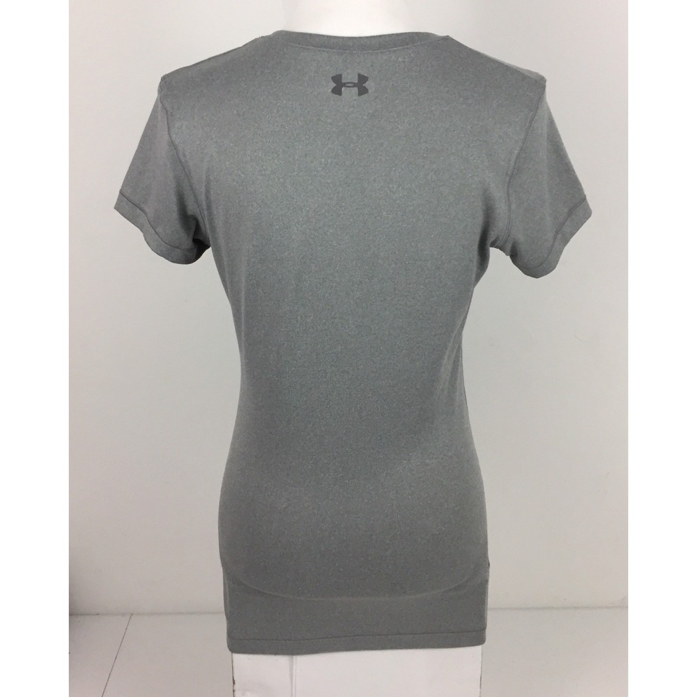 Under Armour Heat Gear Women's Medium Shirt Gray Fitted 5% Elastane EUC